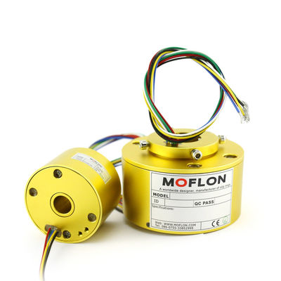 품질  Aluminum Alloy Moflon Electrical Rotary Joints Through Slip Ring Rotating Electrical Connector Through Hole Bored Slip Ring With 1-500 Wires 2A 공장